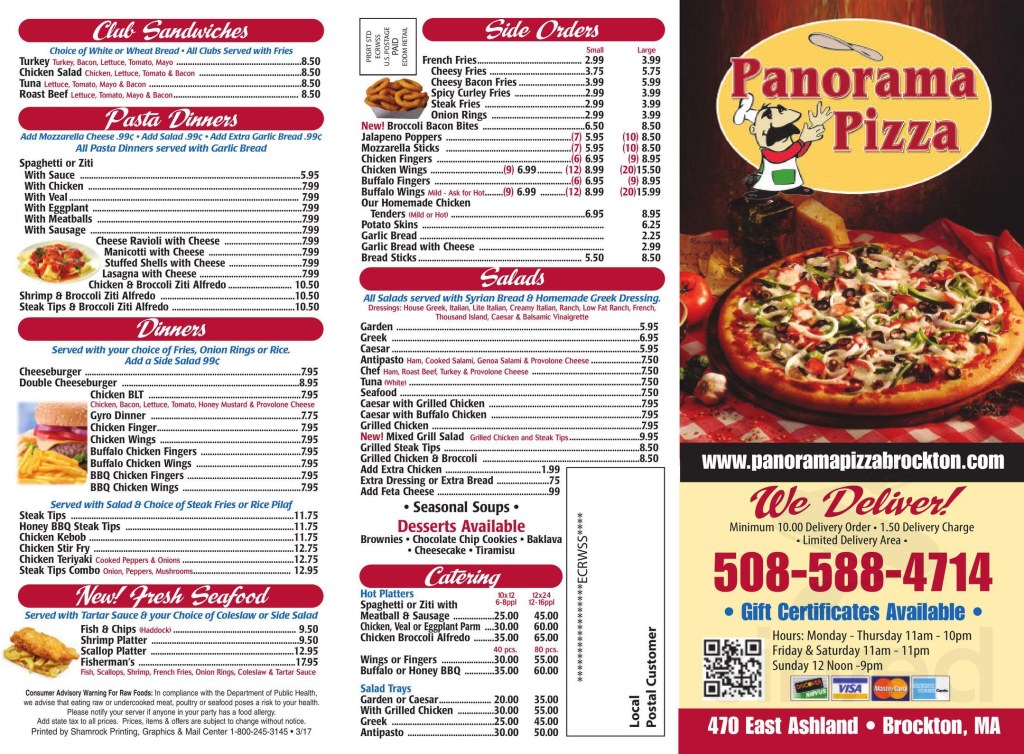 Picture of: Panorama Pizza menu in Brockton, Massachusetts, USA